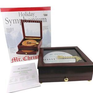 Mr. Christmas Holiday Symphonium Wood Music Box 16 Discs Carols & Classics EUC